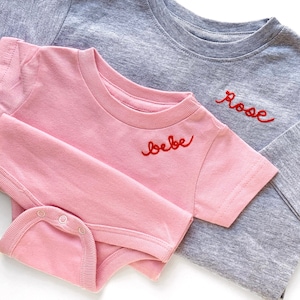 Custom Baby Onesie. Infant Onesie with Personalized Name Embroidery. Newborn Baby Shower Gift. Custom Embroidered Onesie. Club Chainstitch