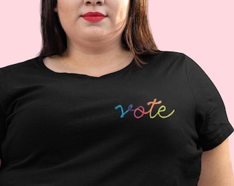Vote Shirt Womens Embroidered Tee Unisex Oversized Tshirt with Custom Embroidered Monogram Anti Trump Shirt Top Selling T Shirts Roevember