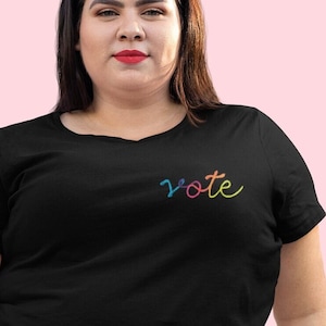Vote Shirt Womens Embroidered Tee Unisex Oversized Tshirt with Custom Embroidered Monogram Anti Trump Shirt Top Selling T Shirts Roevember