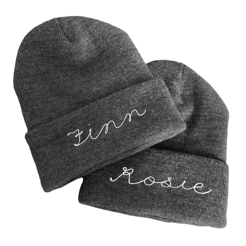 Personalized Beanie Embroidery Beanie Custom Embroidered Beanie Custom Beanie Personalized Embroidered Beanie for Adults Customized Beanie Charcoal