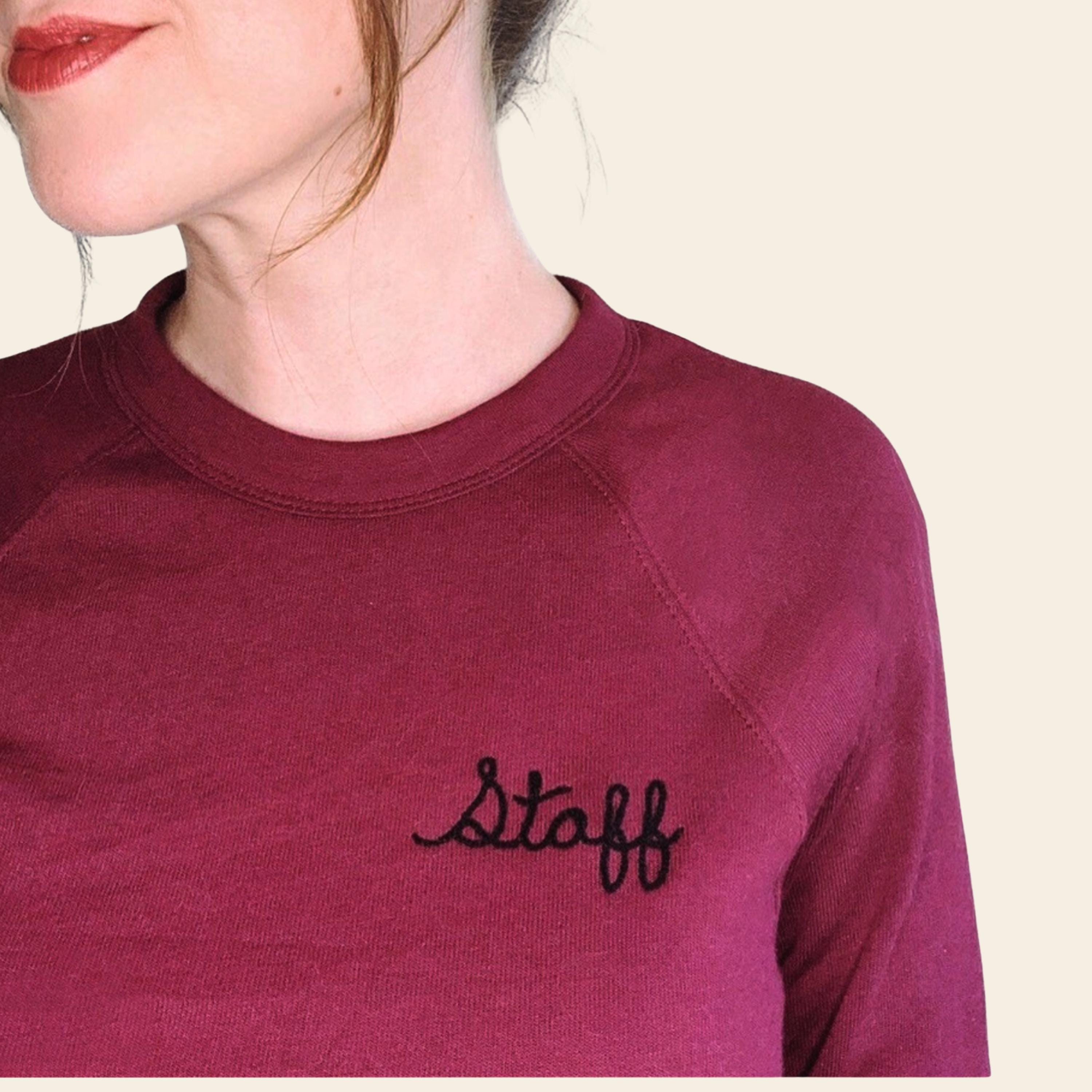 ADULT Custom Embroidered Sweatshirt With Chain Stitch Lettering