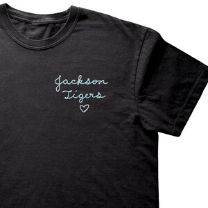 Custom Name T-shirt. Chain stitch embroidery. Personalized Gifts under 50. Chainstitch Vintage Style Men's Embroidered shirt name embroidery image 8