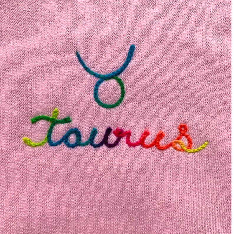 Custom Toddler Astrology Sweatshirt Leo Birthday Gift Toddler Embroidered Sweatshirt Scorpio Shirt Kids Chainstitch Sweatshirt Toddler Name image 4