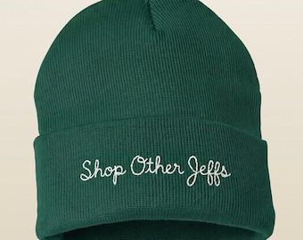 Custom Embroidered Beanie | Personalized Beanie with Chainstitch Embroidery | Womens Custom Beanie | Shop Other Jeffs | Exclusively on Etsy
