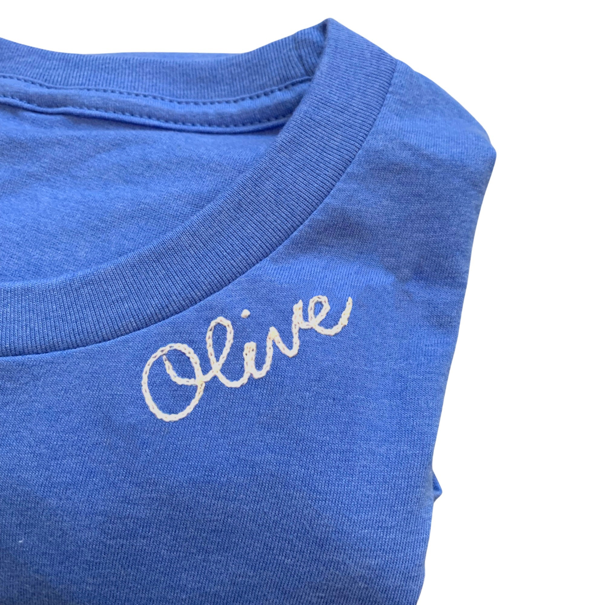 Personalized Kids Name Tee Embroidery. Girls Custom Embroidered