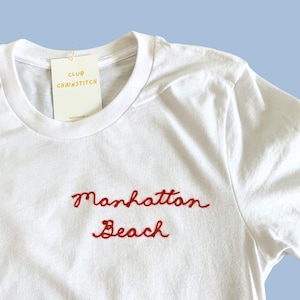 Chainstitch City Name Shirt, Embroidered Custom School Mascot T-Shirt, Name Gifts For Back To School, Hometown Shirt, Personalized Sports