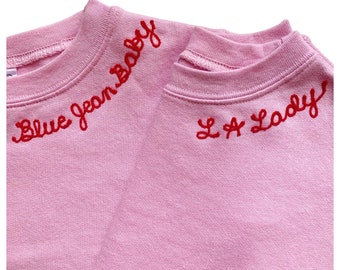 Toddler Custom Embroidered Sweatshirt, Chain Stitch Embroidery, Custom Embroidered 2T 3T 4T  Kids Chainstitch Sweatshirt, Toddler name shirt