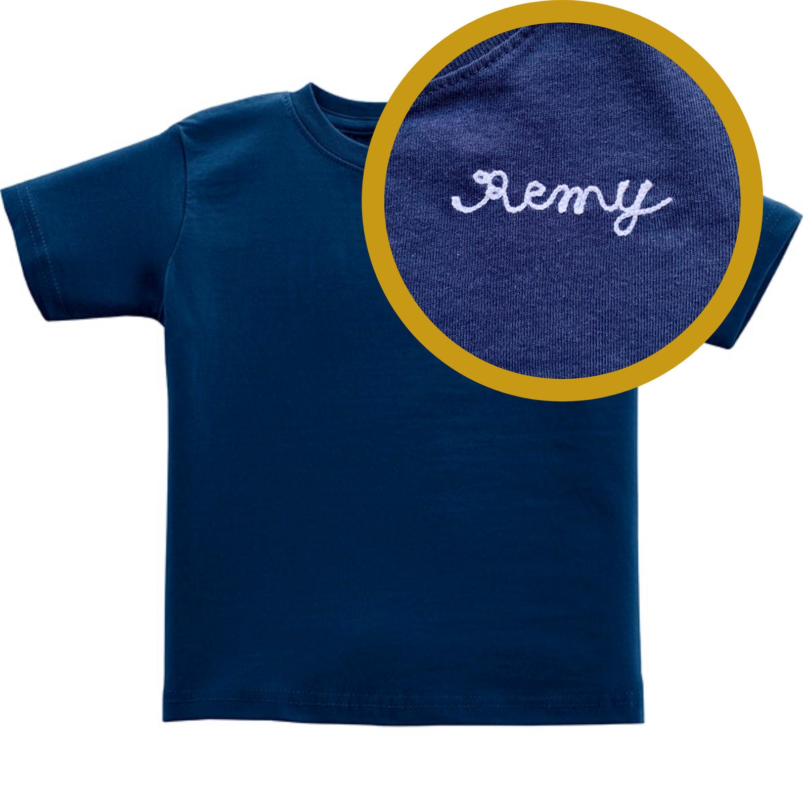 Custom Embroidered Kids Name Tshirt. Custom Chain Stitch Etsy