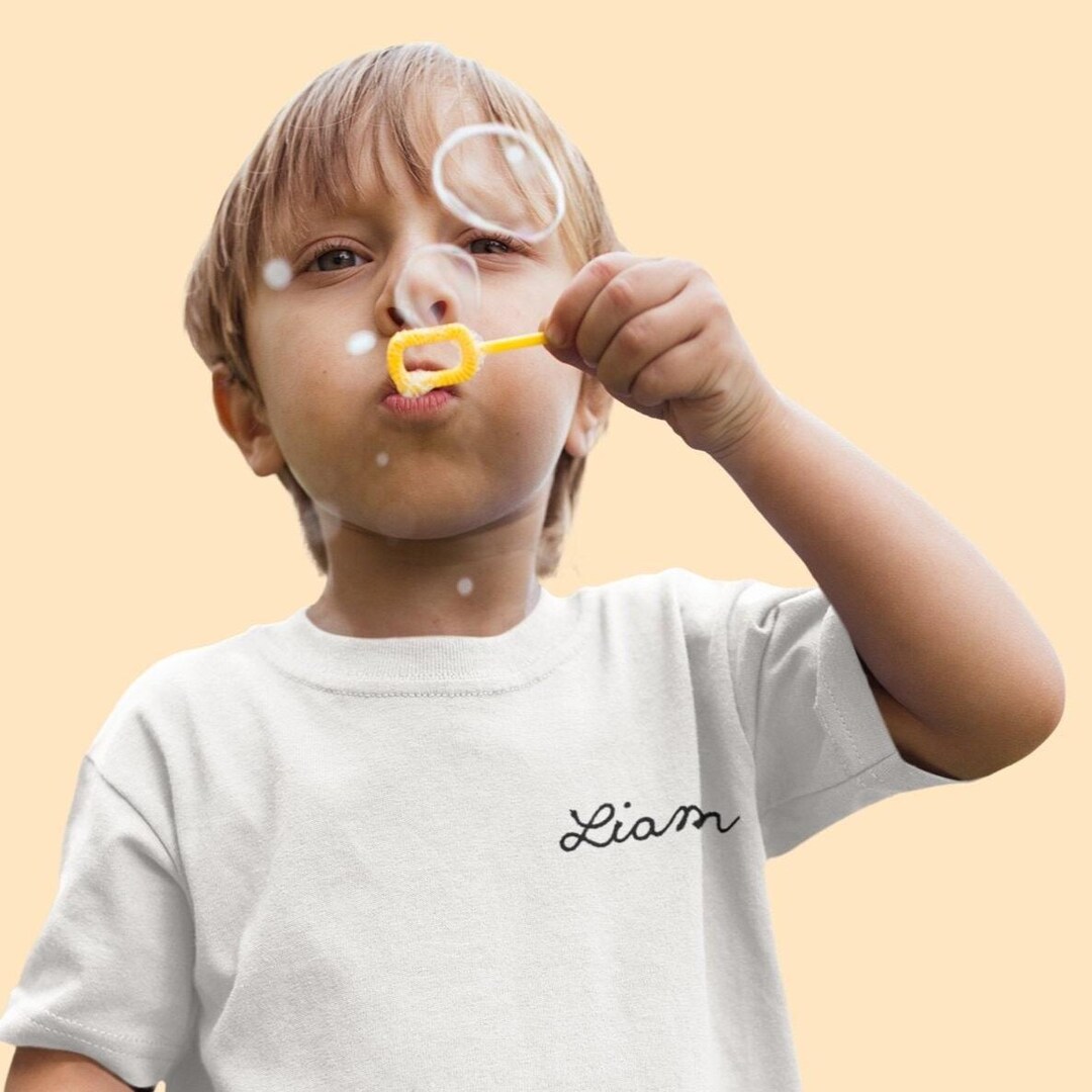 Embroidered Kids Name T-shirt. Custom Embroidered Shirts