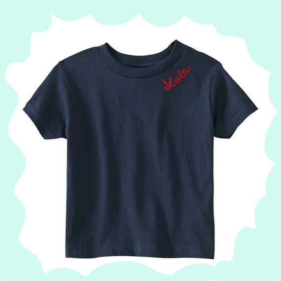Kids Name T-shirt, Custom Chain Stitch Embroidery Shirt Kids Name T-shirt, Custom Chain Stitch Embroidery Shirt