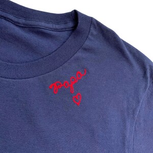 Custom Name T-shirt. Chain stitch embroidery. Personalized Gifts under 50. Chainstitch Vintage Style Men's Embroidered shirt name embroidery image 2