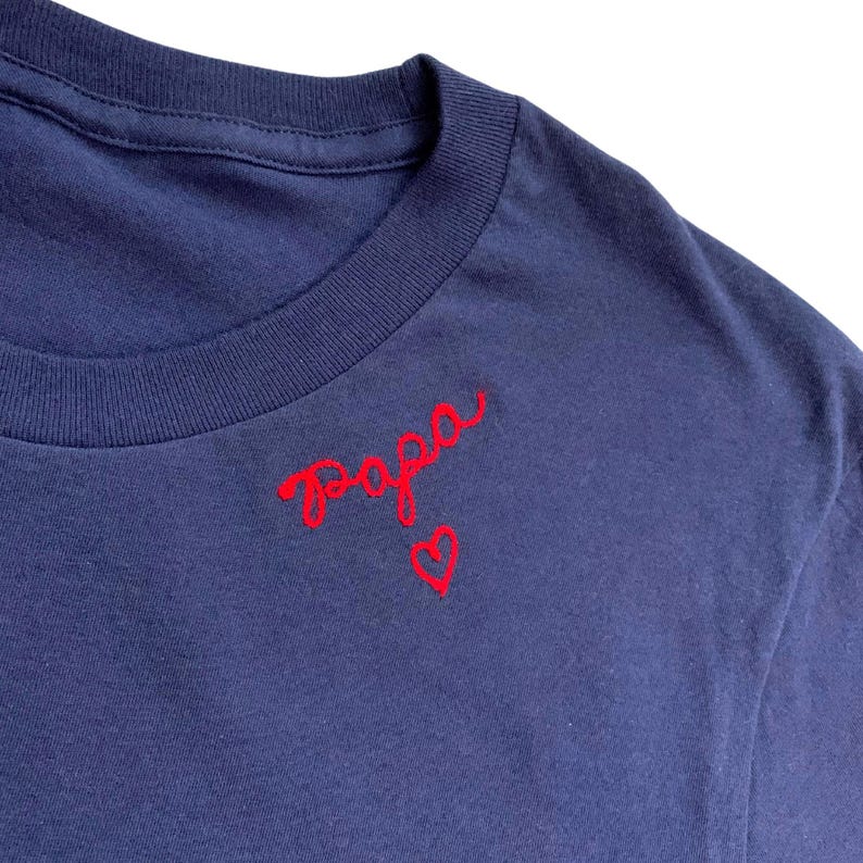 Custom Name T-shirt. Chain stitch embroidery. Personalized Gifts under 50. Chainstitch Vintage Style Men's Embroidered shirt name embroidery image 2