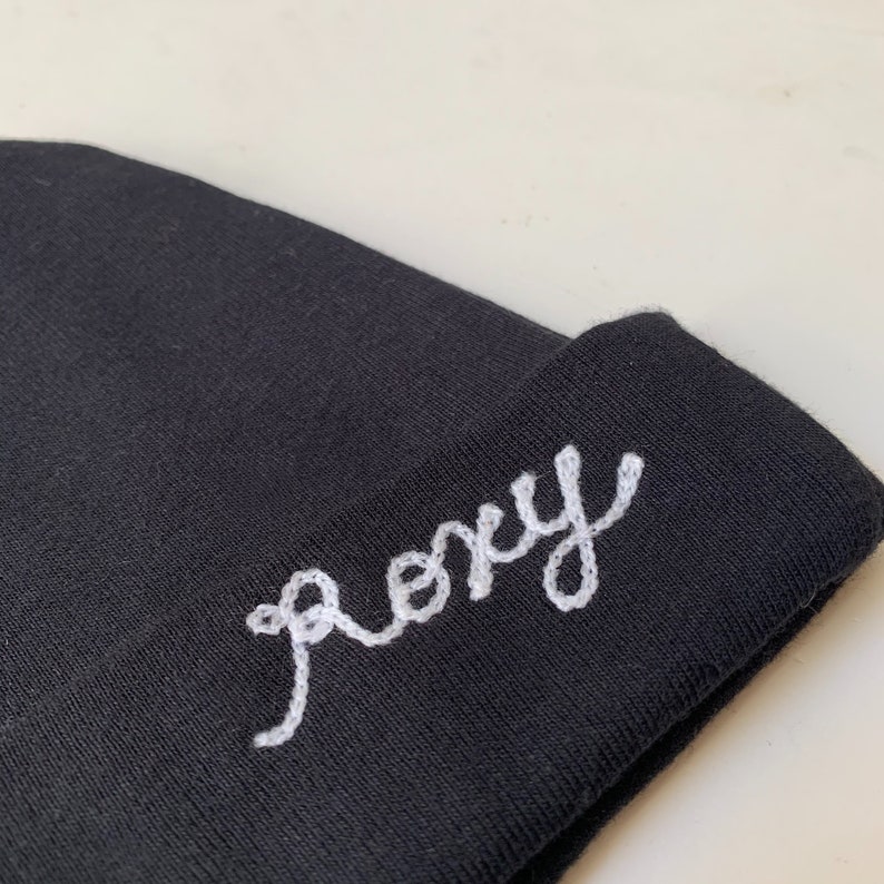 Custom Embroidered Baby Beanie. Monogrammed Personalized Baby Shower Gift., Personalized Infant Cap with Name Embroidery image 6