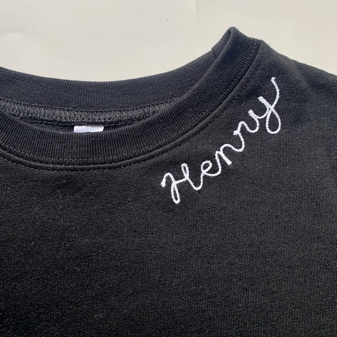 Adult Personalized Sweatshirt with Collar Lettering. Monogram Etsy