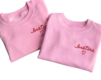 Personalized Embroidered Sweatshirt for Children and Toddlers. Custom Crewneck with Chainstitch Embroidered Name for Kids.