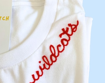 Kids Name T-shirt. Custom Chain Stitch Embroidery Shirt. Personalized Gifts under 40. Toddler Shirt with Name Embroidery