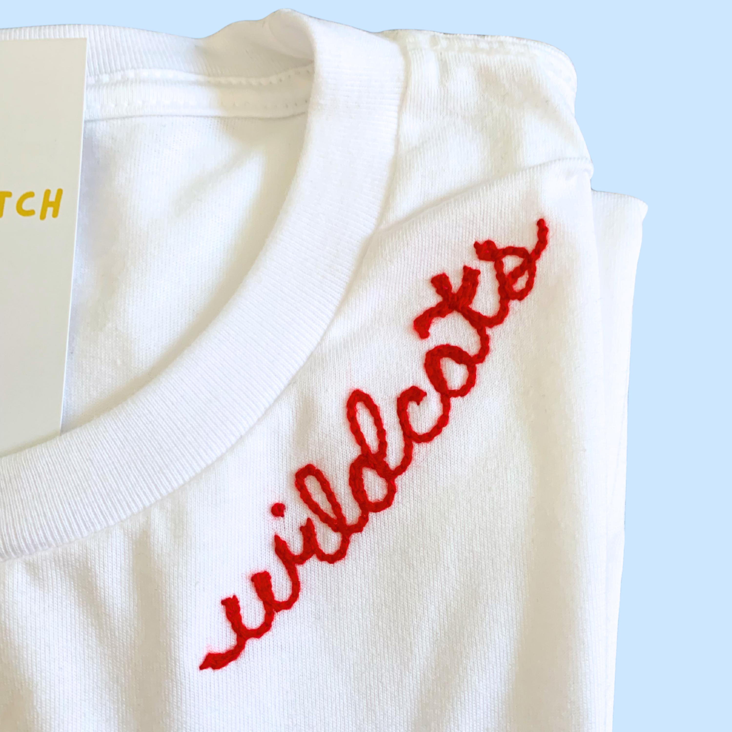 Kids Name T-shirt. Custom Chain Stitch Embroidery Shirt