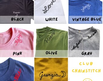 トップス SIDE EMBROIDERY OVER LOGO TEE Custom Embroidered T-shirt, Personalized Custom Shirt