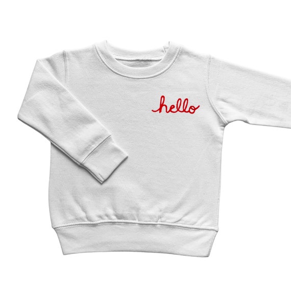 Toddler Custom Embroidered Sweatshirt, Chain Stitch Embroidery, Custom Embroidered 2T 3T 4T Kids Chainstitch Sweatshirt, Toddler Name Shirt