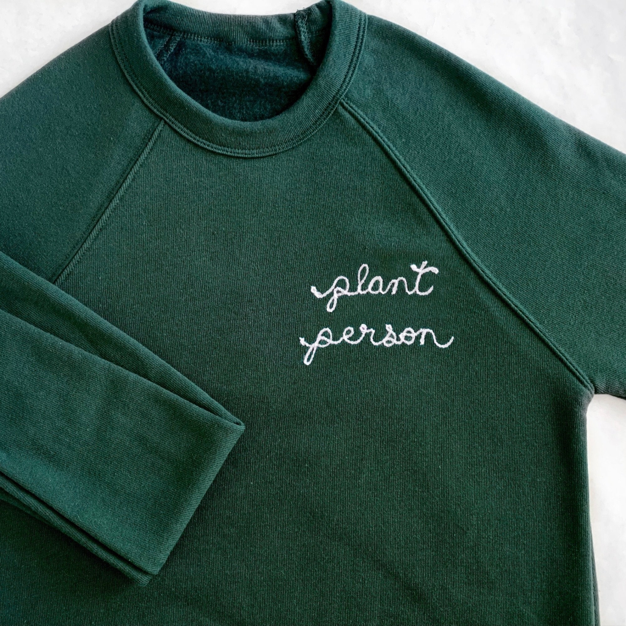Adult Custom Embroidered Crewneck. Choose Your Text Chain Stitch