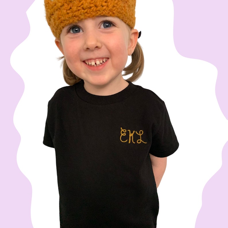 Cursive Embroider Kids Name Tshirt, Custom Embroidered Shirts, Personalized Boy Name Toddler Shirt, Name Embroidery for Kid Child Baby Shirt image 7