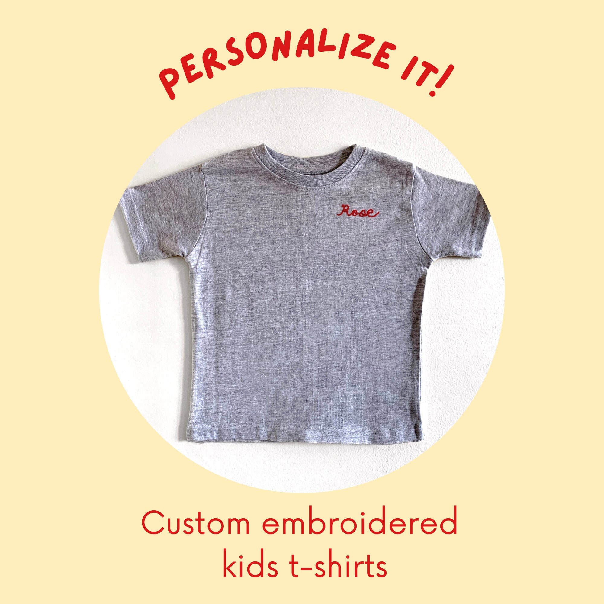 Embroidered Kids Name Tshirt Custom Embroidered Infant T Etsy