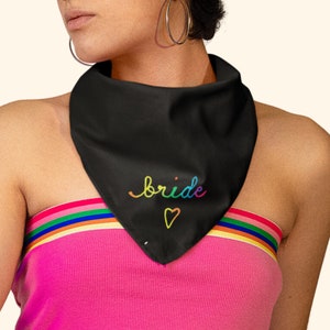 Personalized Bandana Custom Chain Stitch Embroidered Bandana Bachelorette Party Wedding Bride Bandana Personalized Dog Bandana Custom Gift