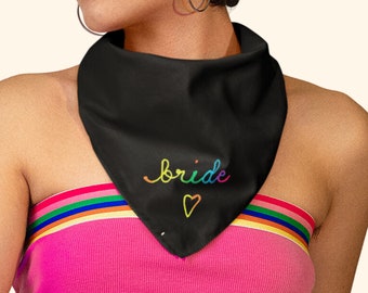 Personalized Bandana Custom Chain Stitch Embroidered Bandana Bachelorette Party Wedding Bride Bandana Personalized Dog Bandana Custom Gift