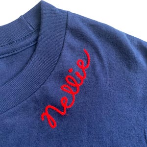 Custom Name T-shirt. Chain stitch embroidery. Personalized Gifts under 50. Chainstitch Vintage Style Men's Embroidered shirt name embroidery image 14