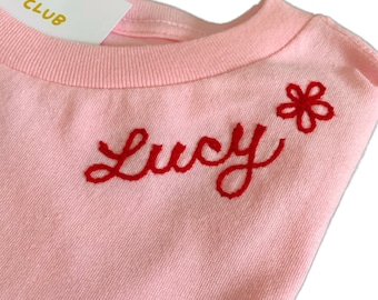 Kids Name T-shirt Custom Embroidered Shirts Personalized Girl Name Tee Toddler Shirt with Name Embroidery for Girl Boy Embroidered T Shirt