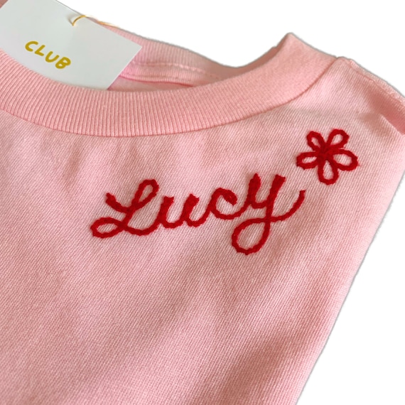 Kids Name T-shirt Custom Embroidered Shirts Personalized Girl Name