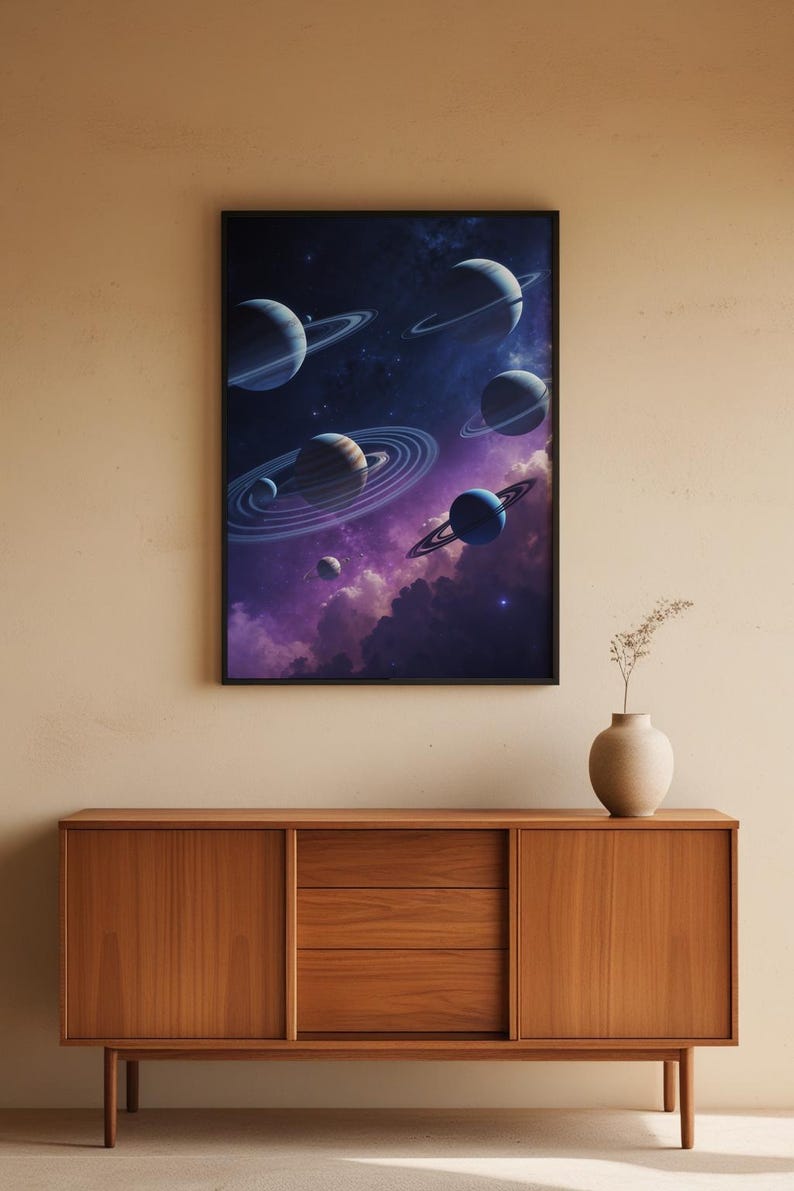 Orbital Planets | Cosmic Solar System | Space Science Poster afbeelding 5