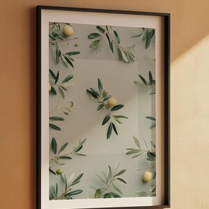Olive Branch Art | Mediterranean Botanical Poster | Sage Green Decor image 7