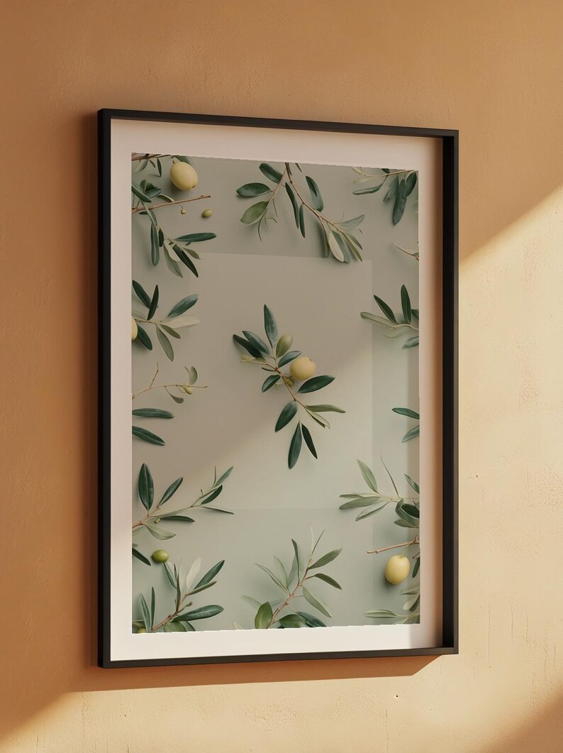 Olive Branch Art | Mediterranean Botanical Poster | Sage Green Decor image 7