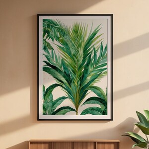 Palm Leaf Botanical | Tropical Wall Art | Green Decor immagine 6