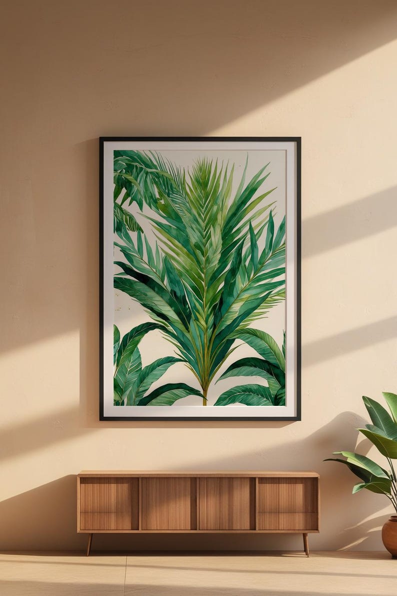 Palm Leaf Botanical | Tropical Wall Art | Green Decor immagine 6