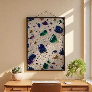 Terrazzo bijou | Motif abstrait de luxe | Décoration d'intérieur moderne image 1