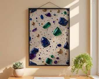 Terrazo joya / Patrón abstracto de lujo / Arte de decoración moderna para el hogar