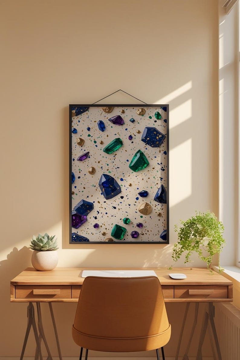 Terrazzo bijou | Motif abstrait de luxe | Décoration d'intérieur moderne image 1