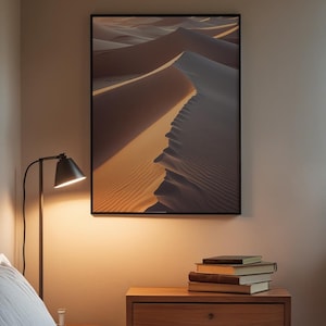 Póster de dunas del desierto / Arte mural con paisaje de arena dorada / Impresión de naturaleza imagen 1