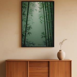 Bamboo forest art | Zen mist poster | Asian landscape decor image 5