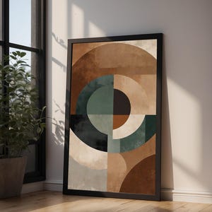Abstract Geometric Art | Mid Century Modern Poster | Earth Tone Wall Decor Bild 5
