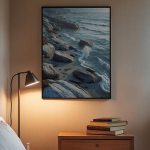 Rocky Coast Serenity | Coastal Landscape Poster | Nordic Art image 3