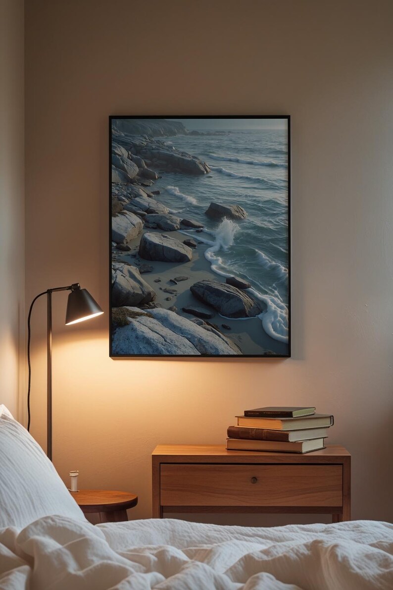 Rocky Coast Serenity | Coastal Landscape Poster | Nordic Art image 3