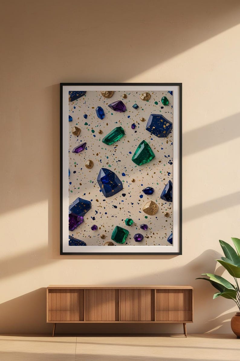 Terrazzo bijou | Motif abstrait de luxe | Décoration d'intérieur moderne image 6