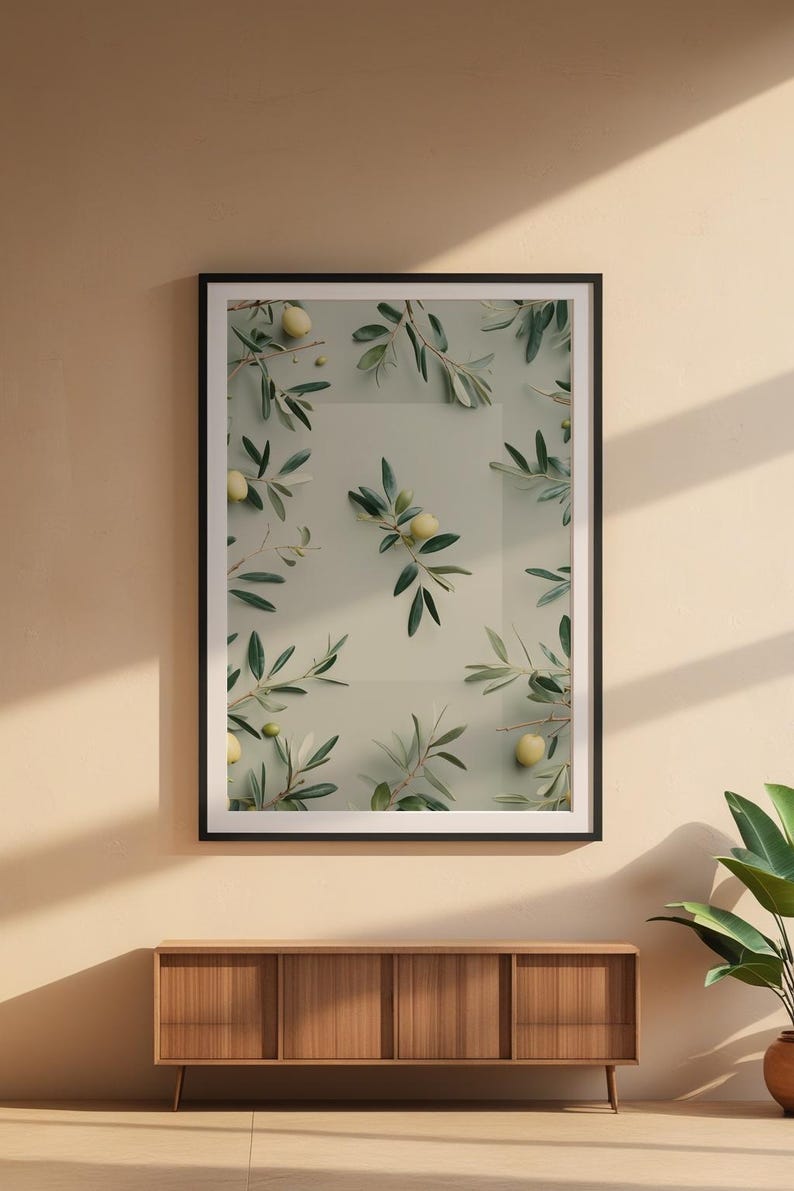 Olive Branch Art | Mediterranean Botanical Poster | Sage Green Decor image 6