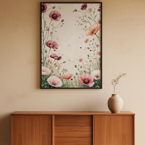 Arte de jardín de flores silvestres / Póster botánico de primavera / Decoración de cabañas imagen 5