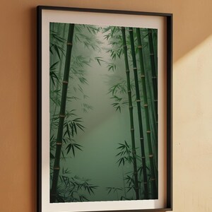 Bamboo forest art | Zen mist poster | Asian landscape decor image 7