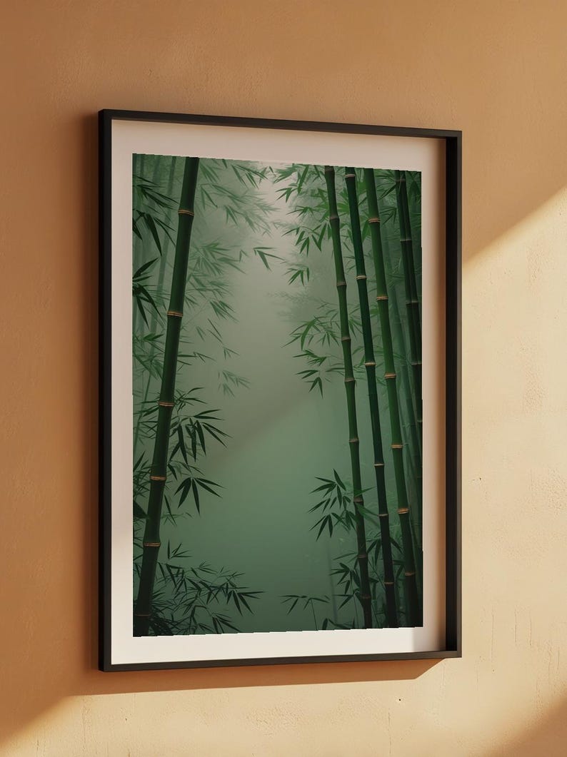 Bamboo forest art | Zen mist poster | Asian landscape decor image 7