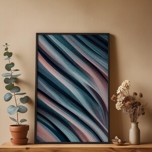 Abstract Stripes Art | Modern Diagonal Lines Poster | Contemporary Wall Decor Bild 4